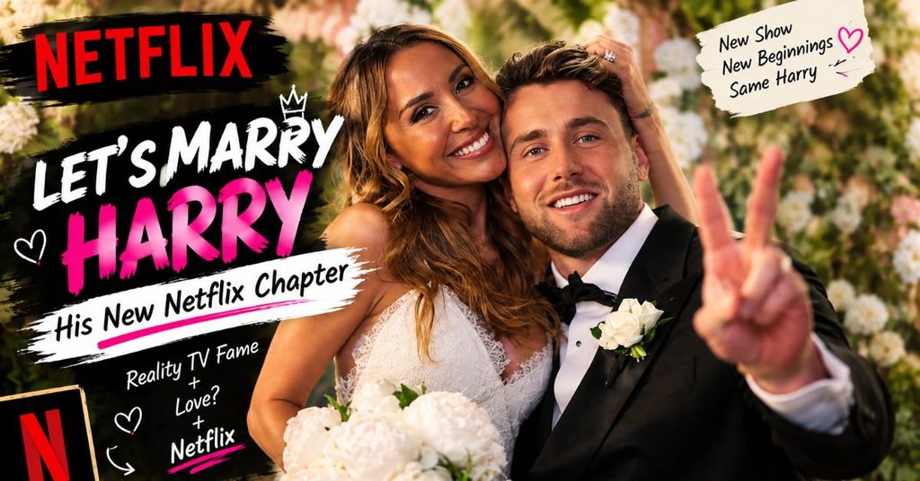 Let’s Marry Harry Netflix graphic featuring Harry Jowsey in a wedding-themed design